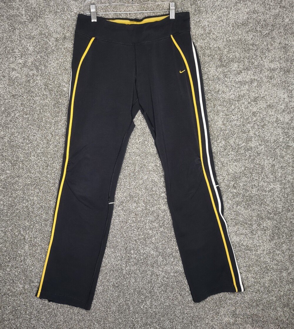Nike Pants Women Sz 4-6 Black Livestrong Drawstring Athletic Track Ankle Zip